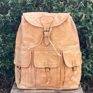 Vintage (80’s) Leather “Camel” Unisex Backpack/Gyn Bag